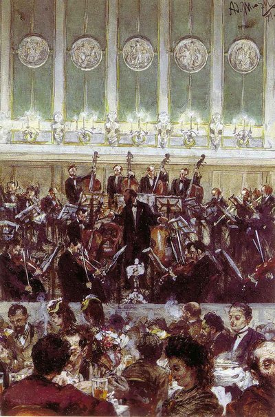 Konzert der Berliner Bilsekapelle von Adolph Menzel